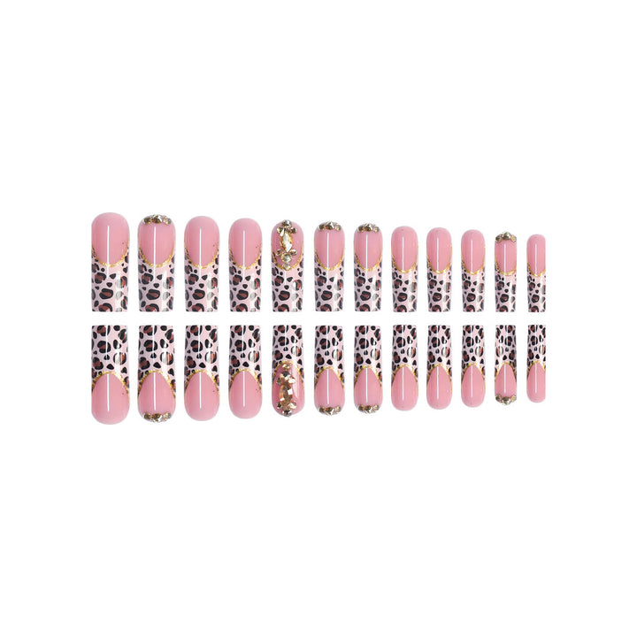 Luxuriöse Leopard-Print Press-On Nail Extensions Karnz