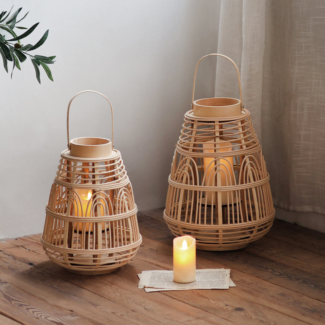 Handgefertigte Rattan-Laterne Karnz
