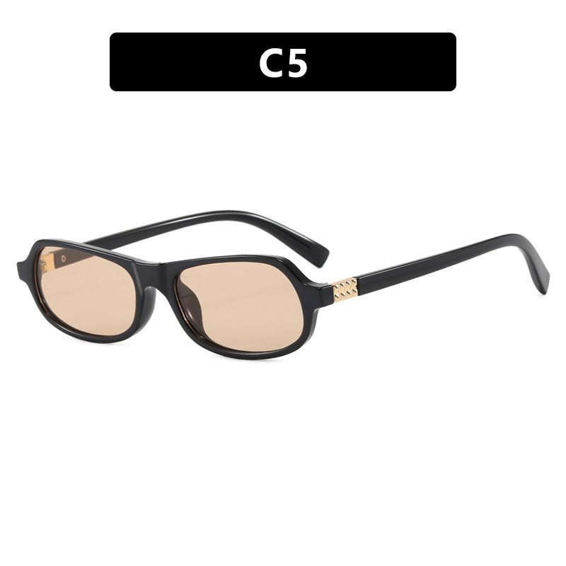 Damen schicke modische Sonnenbrille mit goldenen Akzenten Karnz