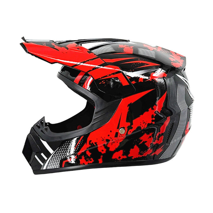 Vollgesicht-Motocross-Helm mit verlängertem Visier und verstärktem Kinnschutz Karnz