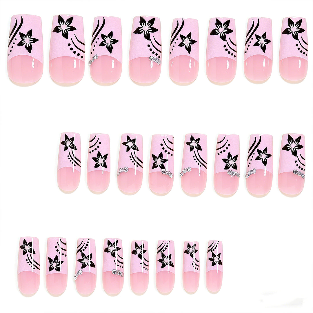 Dekorative florale lange Acryl-Nagelspitzen Karnz