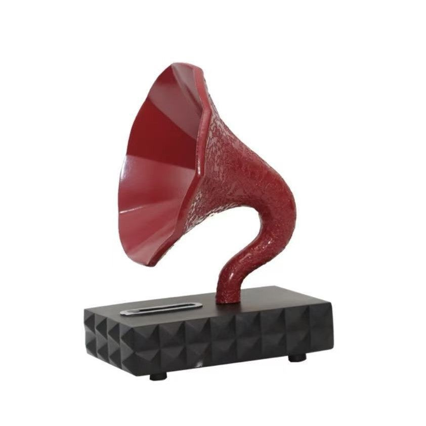 Vintage Dekorative Grammophon Skulptur