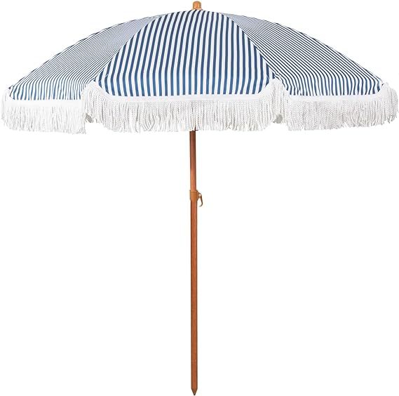 Damen Sonnenschirm mit Quasten und gestreiftem Design Karnz