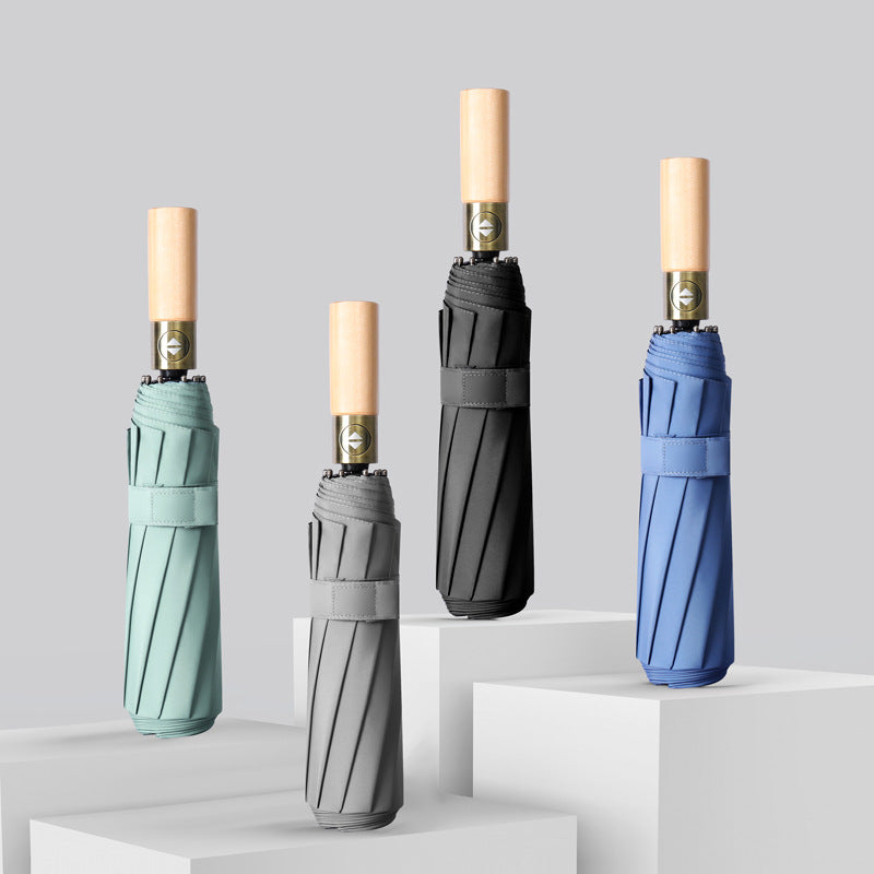 Damen eleganter Schirm mit Holzgriff und strapazierfähigem Bezug Karnz