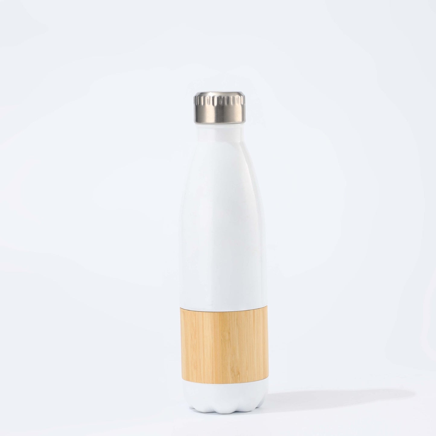 Damen Edelstahl Trinkflasche mit Bambus-Applikation Karnz