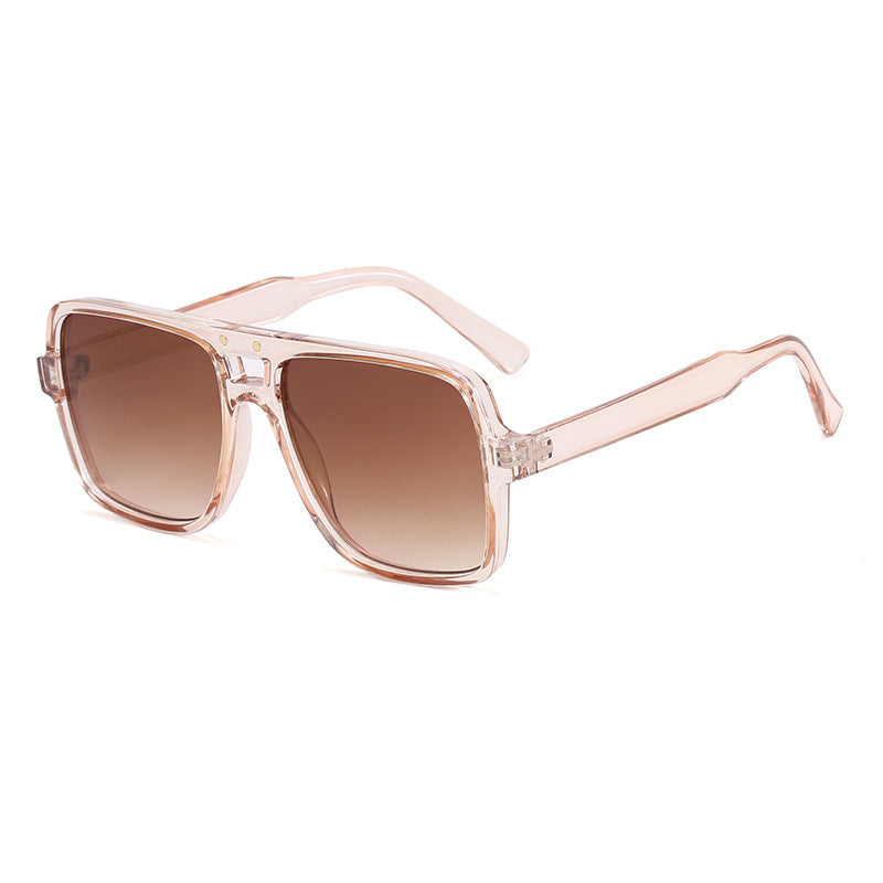 Damen quadratische oversized Sonnenbrille mit modischem transparentem Rahmen Karnz