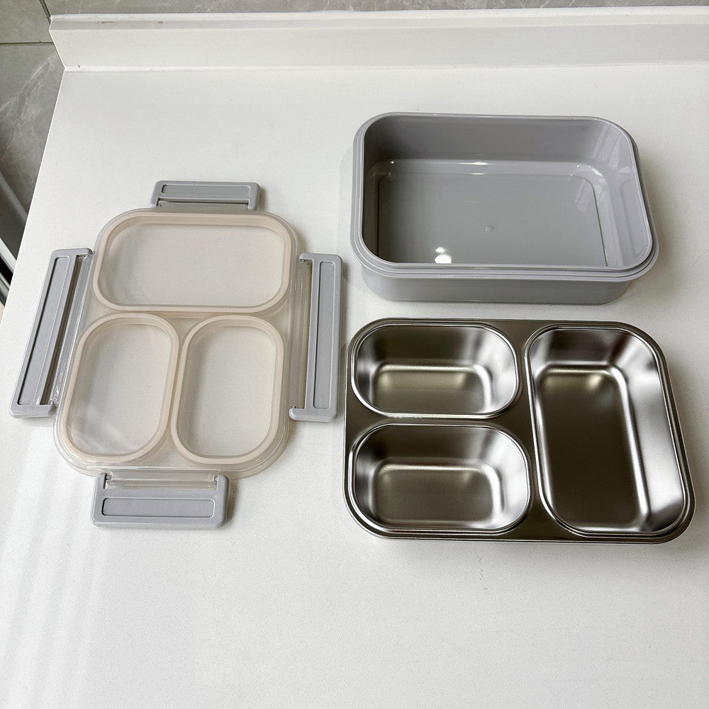 Dual-Compartment Stahl Lebensmittel Aufbewahrungsbehälter