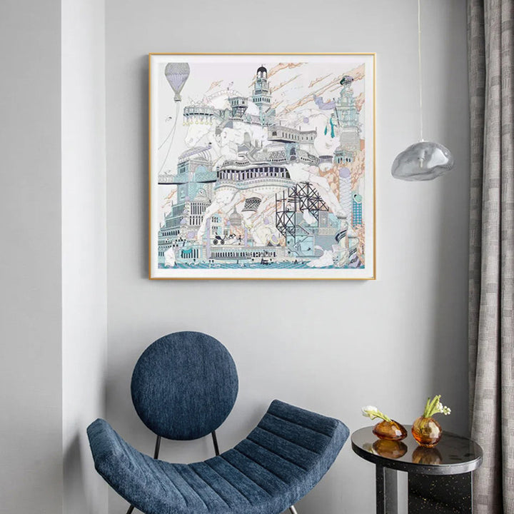 Illustrierten Stadt Status Wandkunst