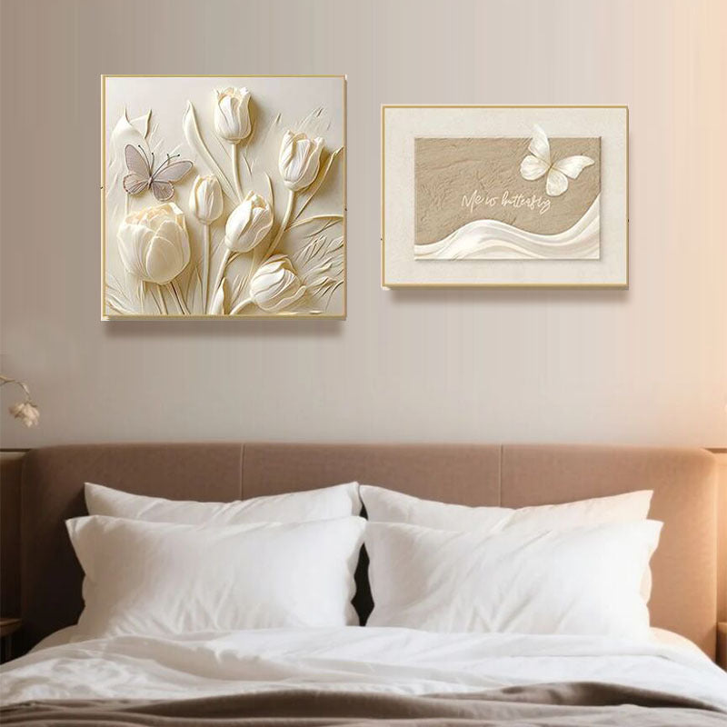 Elegante Blumenreiche Relief Wanddekoration