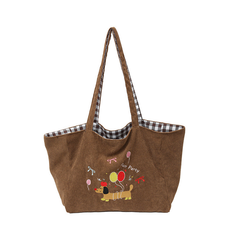 Baumwoll-Tasche mit Verspieltem Hundemotiv Karnz