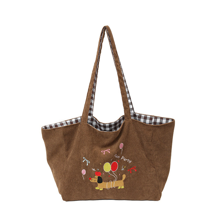 Baumwoll-Tasche mit Verspieltem Hundemotiv Karnz