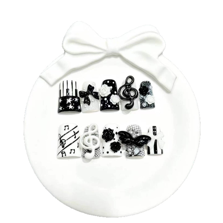 Künstlerisches Musikalisches Press-On Nail Art Set
