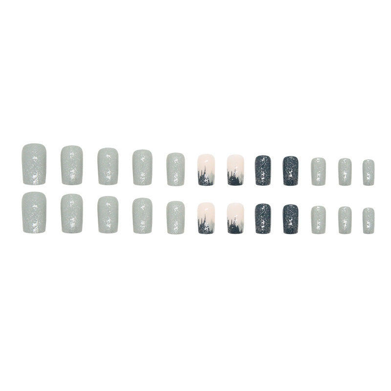Gradient Glitter Gel Nagelspitzen Set Karnz