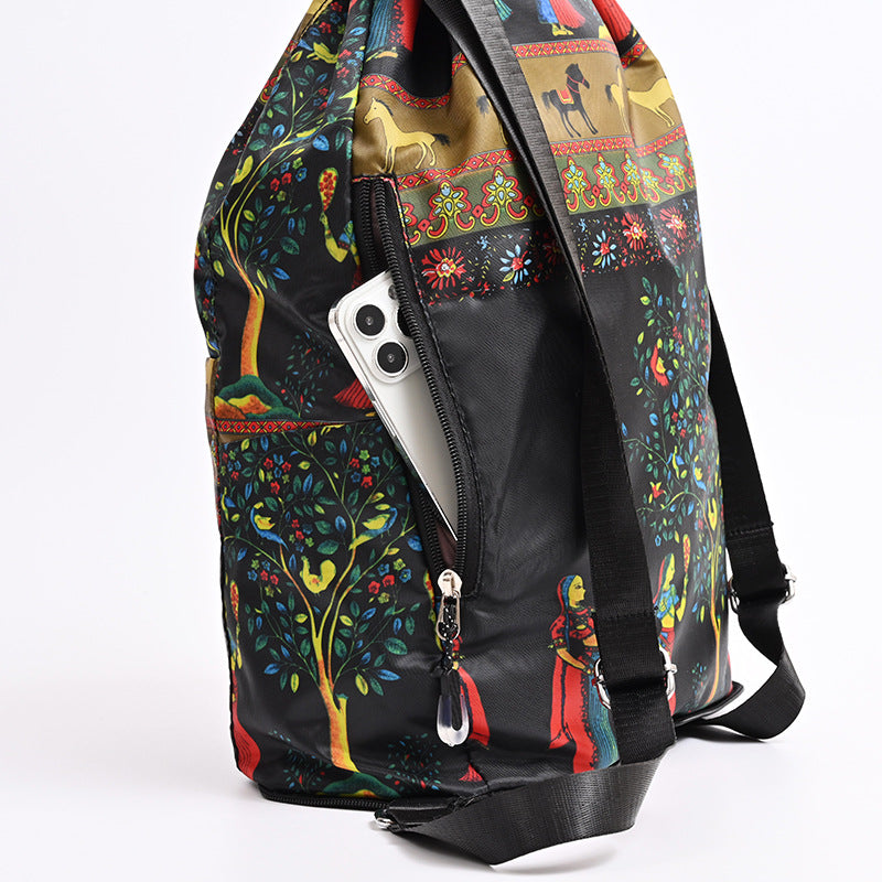 Zugkordel Blumendruck Rucksack Karnz