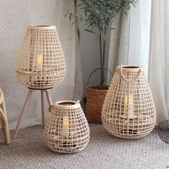 Dekorativer Rattan-Laterne mit Tragegriff Karnz