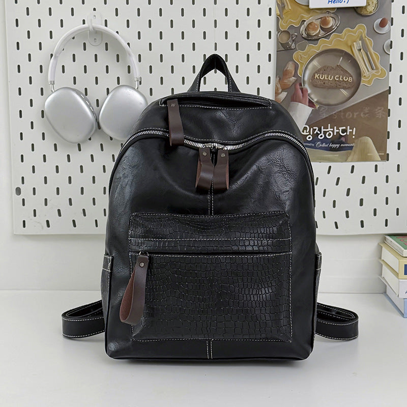Stylische Krokodil-muster Leder Rucksack Karnz