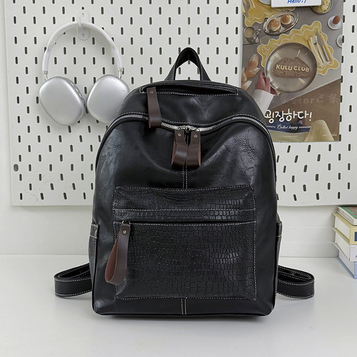Stylische Krokodil-muster Leder Rucksack Karnz