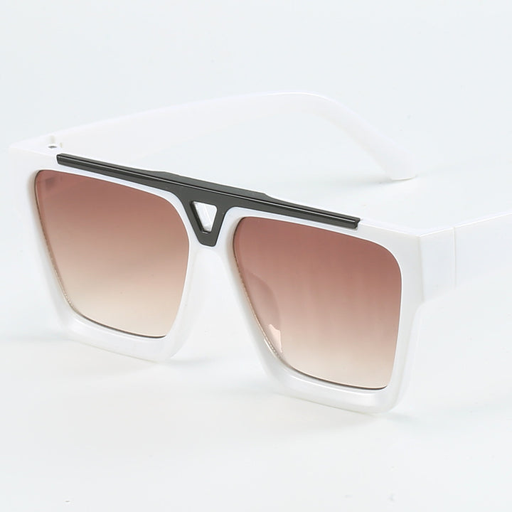 Damen modische oversized Sonnenbrille mit stilvollem goldenen Akzent Karnz