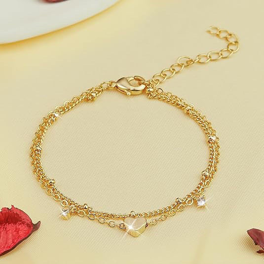 Elegante Herz Charme Kettenarmband Karnz