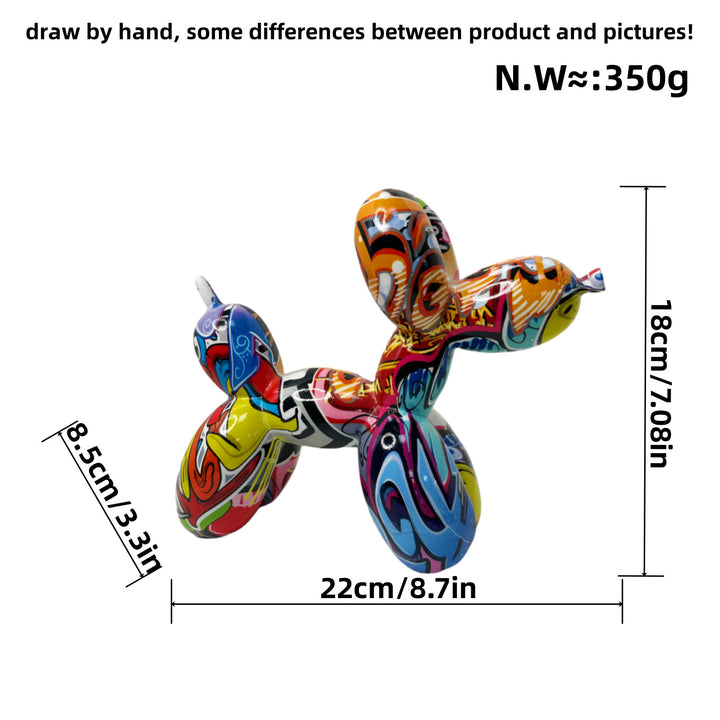 Bunte Ballon-Hund Skulptur Karnz