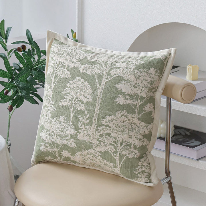 Quadratischer dekorativer Kissenbezug im Toile‑Motiv mit Jacquard‑Webstruktur und Paspelrand Karnz