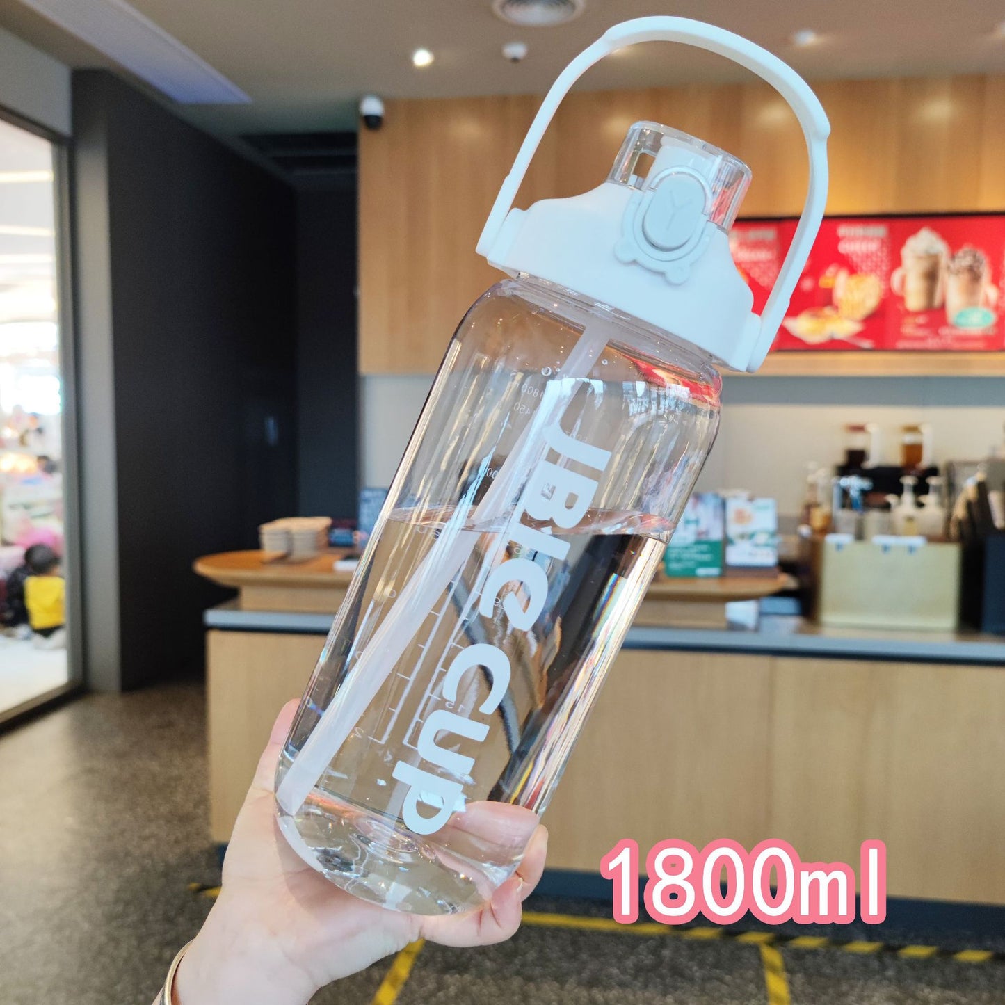 Damen großzügige Wasserflasche mit auslaufsicherem Deckel und Strohhalm Karnz