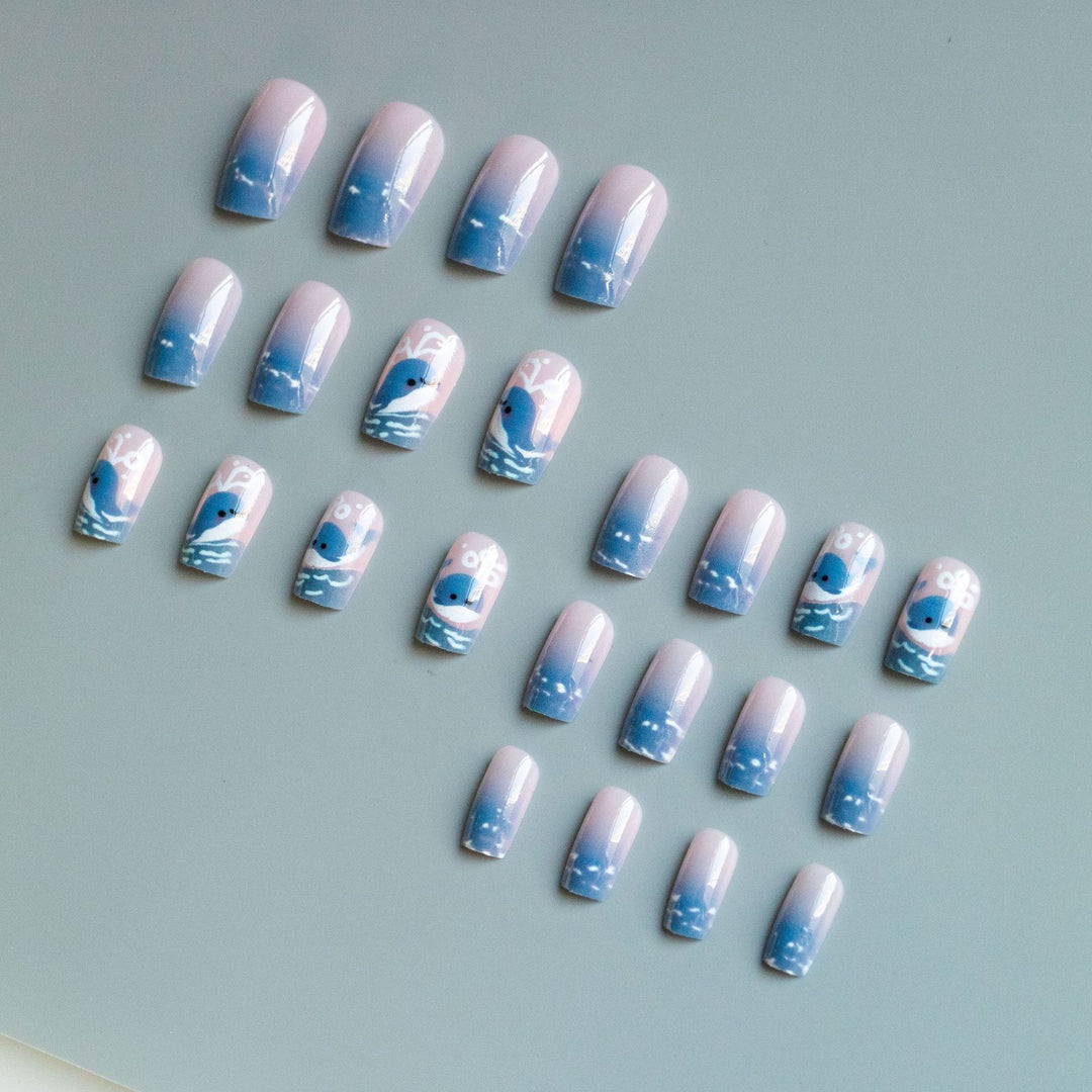 Künstlerisches Wal-Themen-Nagelkunst-Set
