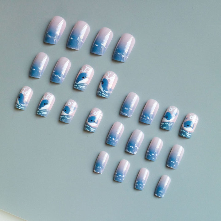Künstlerisches Wal-Themen-Nagelkunst-Set