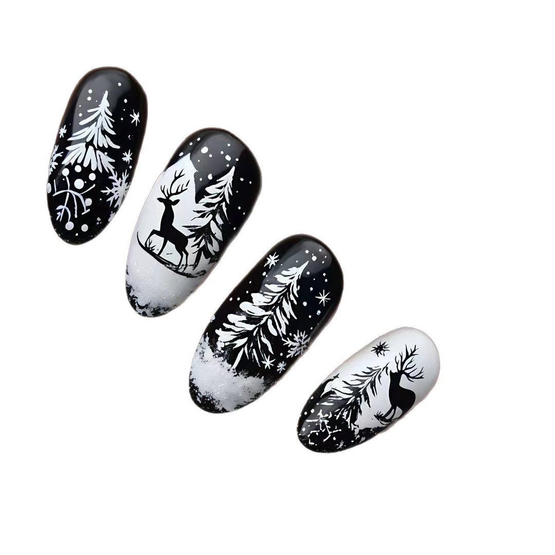 Elegante Kunstnägel Im Weihnachtlichen Design Karnz