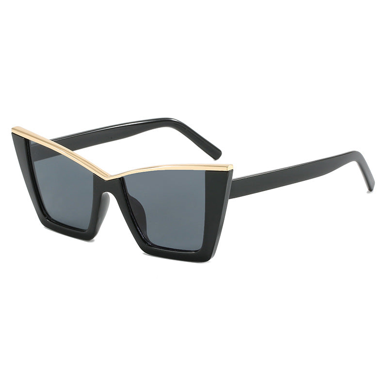 Damen quadratische Sonnenbrille mit goldenen Details Karnz