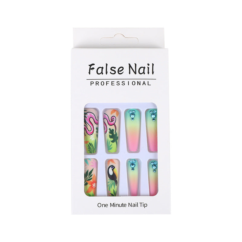 Künstliche Nagelspitzen im tropischen Design Karnz