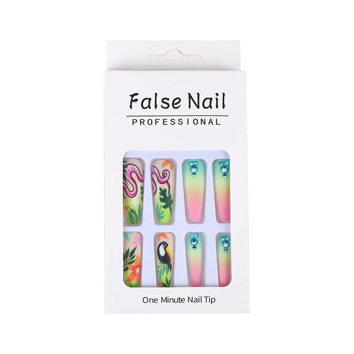 Künstliche Nagelspitzen im tropischen Design Karnz