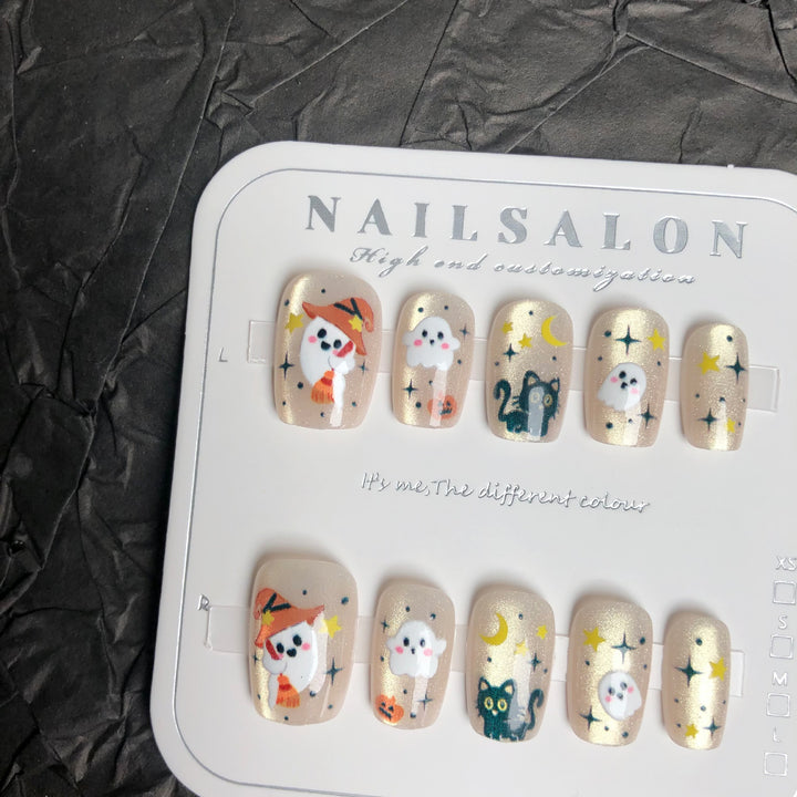 Halloween-Themen Dekorative Press-On Nagel Set