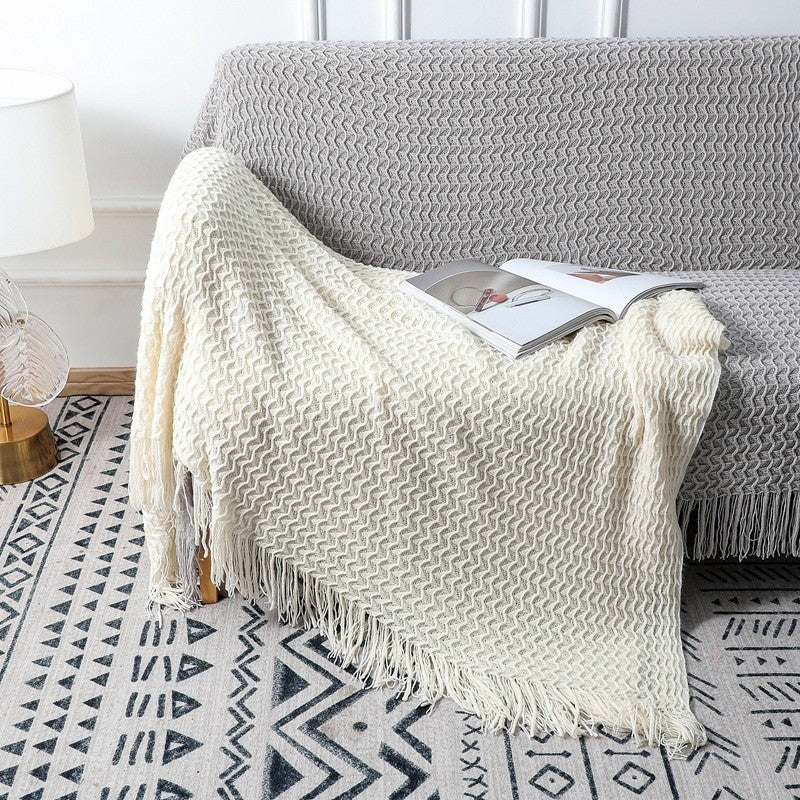 Gemütliche Strickdecke Karnz