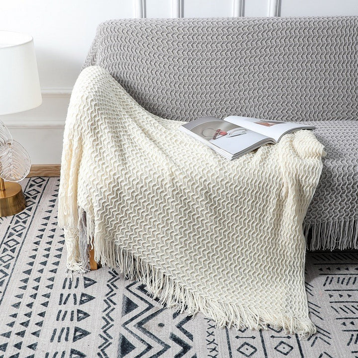 Gemütliche Strickdecke Karnz