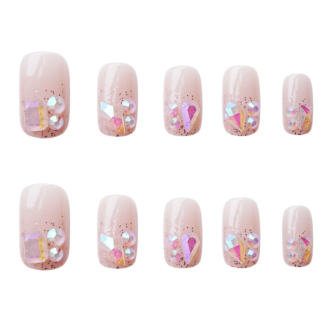 Elegante Glitzer-Press-On-Nagelkunst