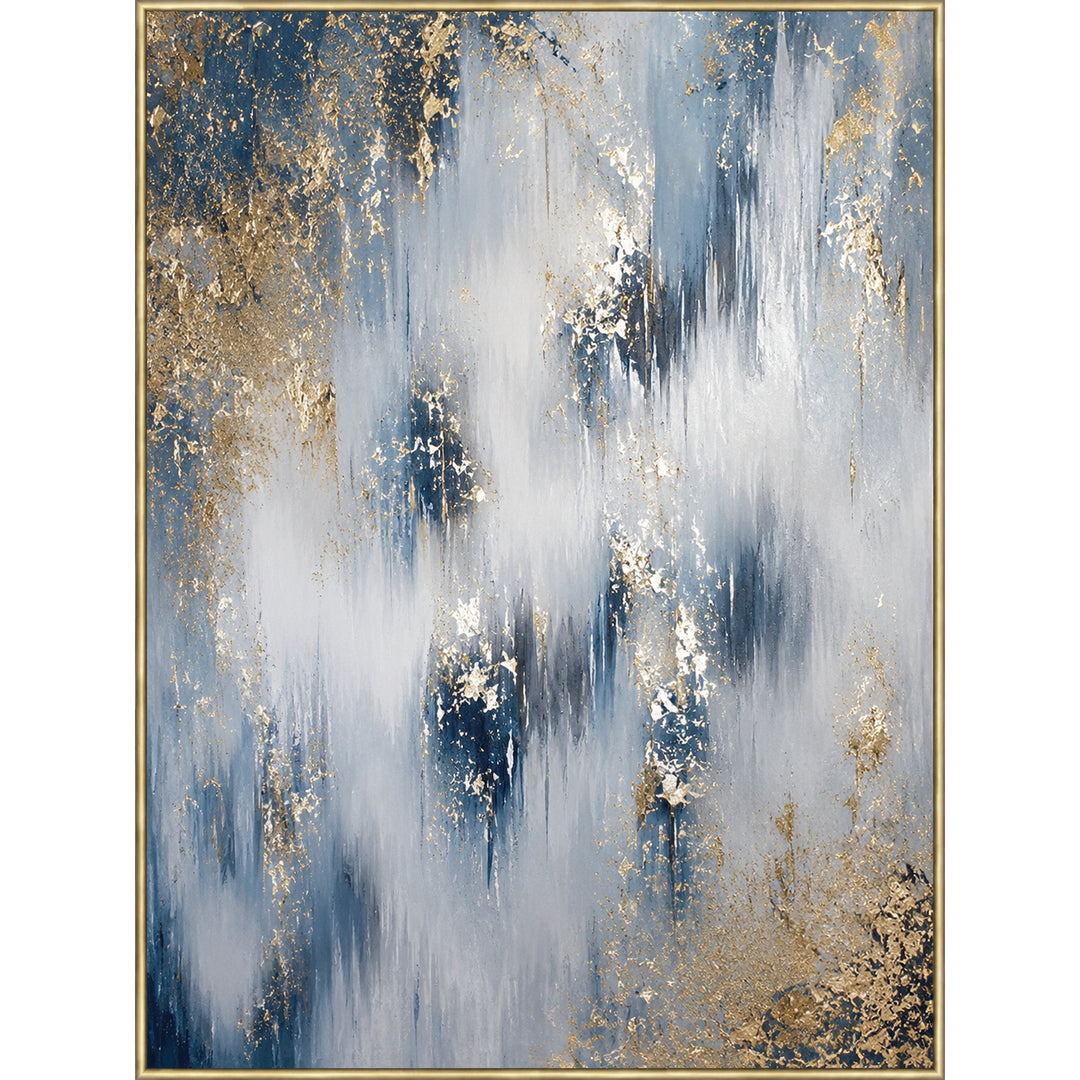 Abstractes Goldblatt Leinwandkunstwerk