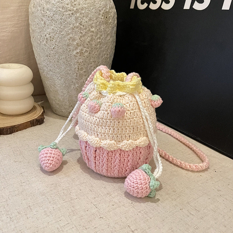 Süßes Cupcake-Themen Häkel-Mini-Handtasche