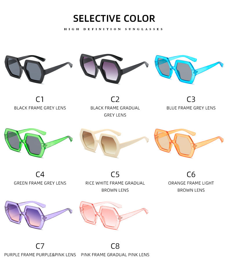 Damen hexagonale Sonnenbrille mit komfortablem Rahmen Karnz