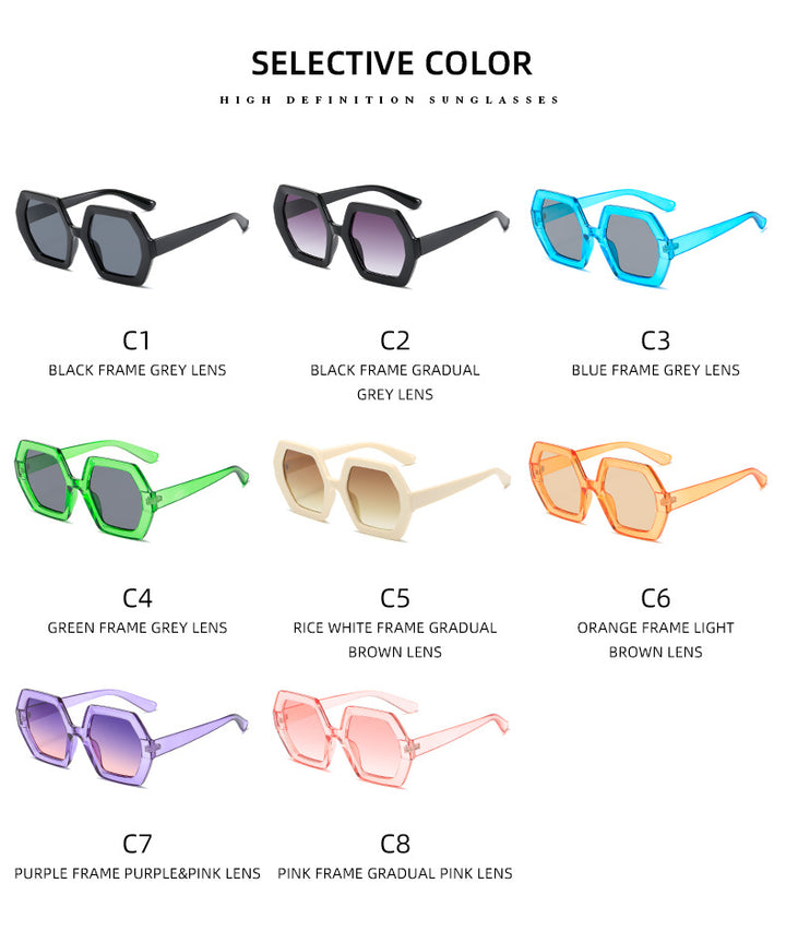 Damen hexagonale Sonnenbrille mit komfortablem Rahmen Karnz