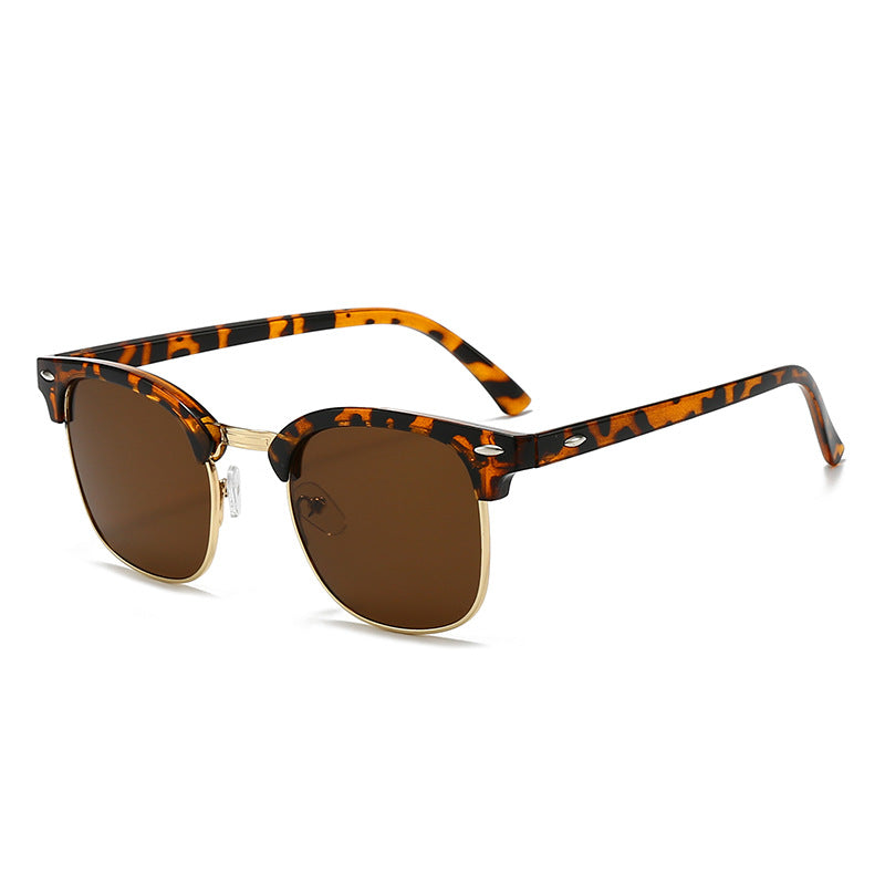 Damen modische Retro-Sonnenbrille mit metallischem Rahmen Karnz