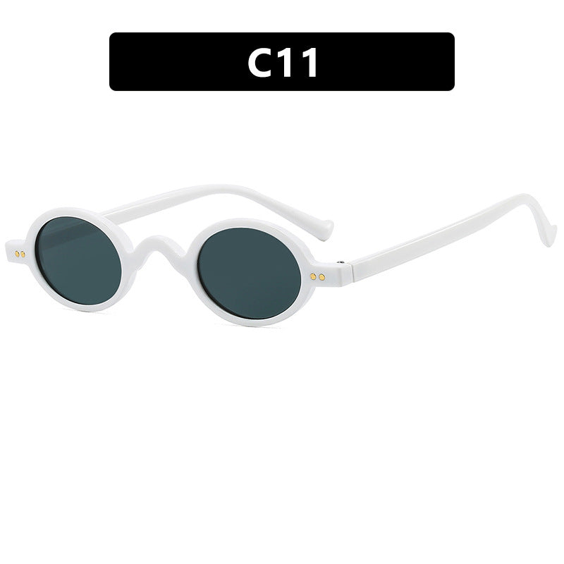 Damen runde Sonnenbrille mit markantem Design und hochwertigem Kunststoffrahmen Karnz