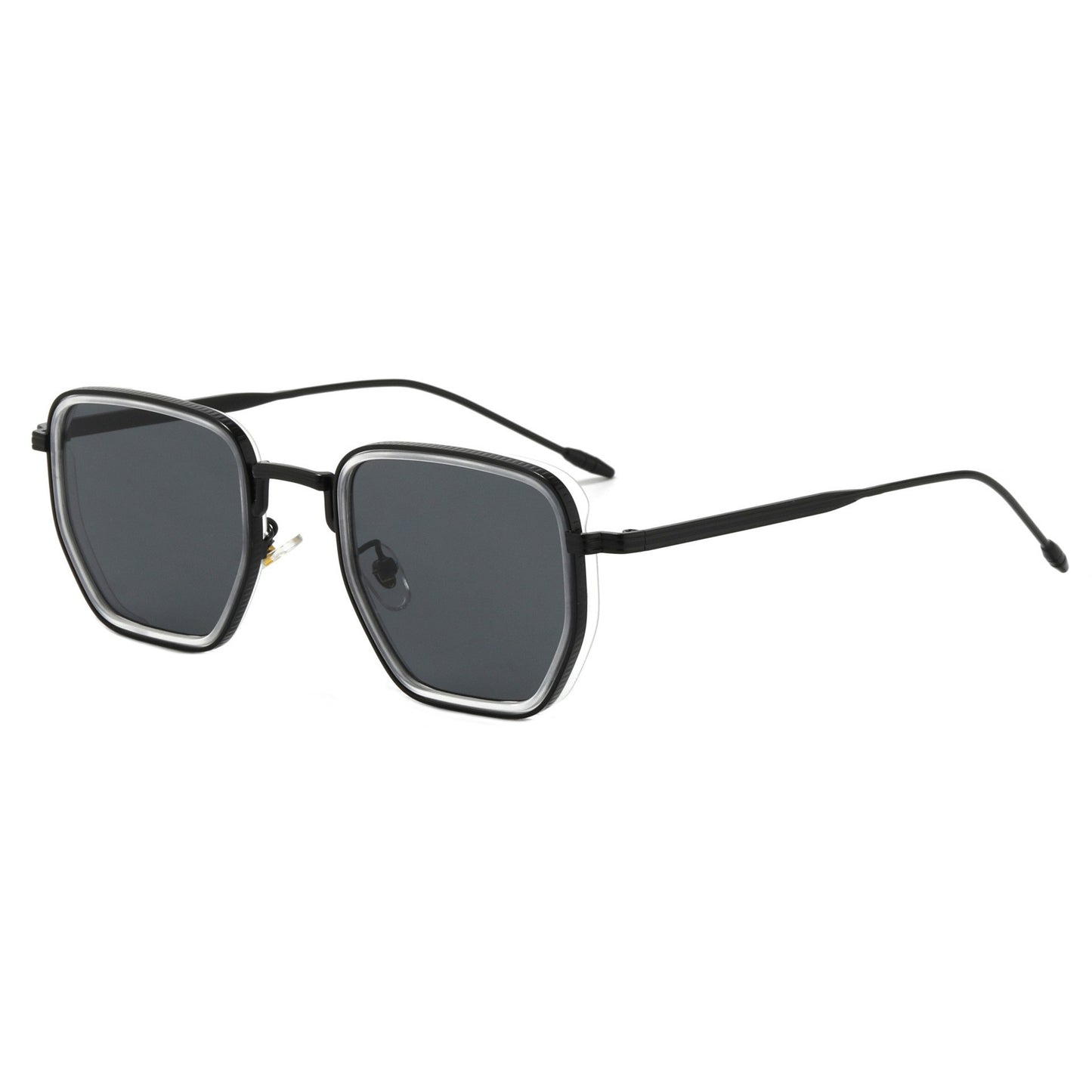 Damen Quadratische Designer Sonnenbrille mit modischem Metallrahmen Karnz