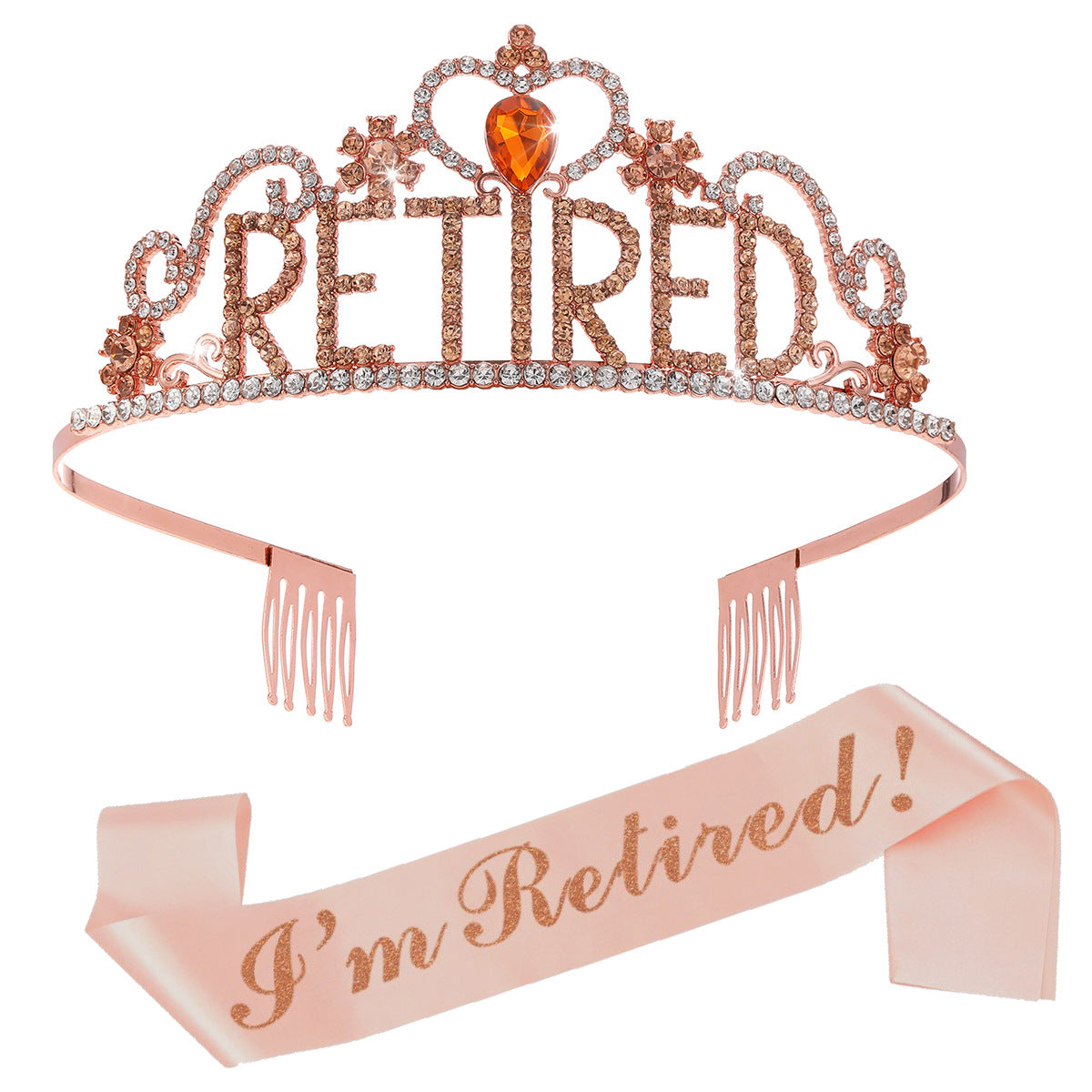 Damen Festliche Tiara mit Aufschrift und Satin-Schärpe Karnz