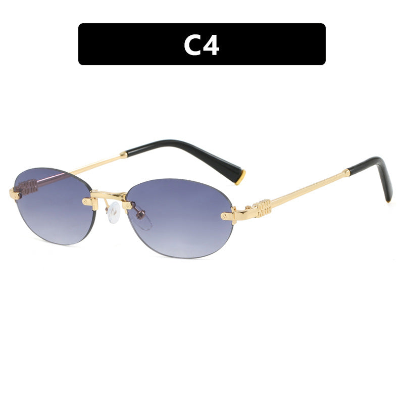 Damen modische Sonnenbrille mit ovalem Rahmen und edlen Akzenten Karnz