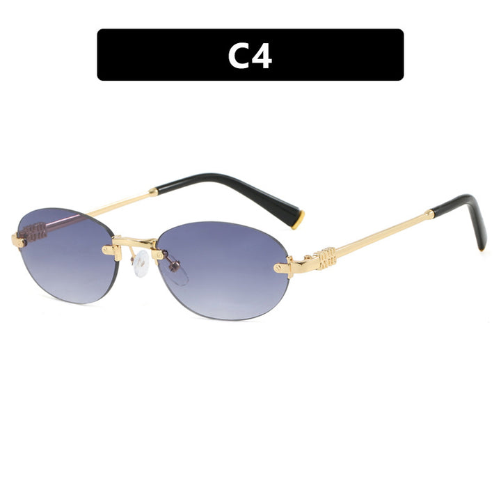 Damen modische Sonnenbrille mit ovalem Rahmen und edlen Akzenten Karnz