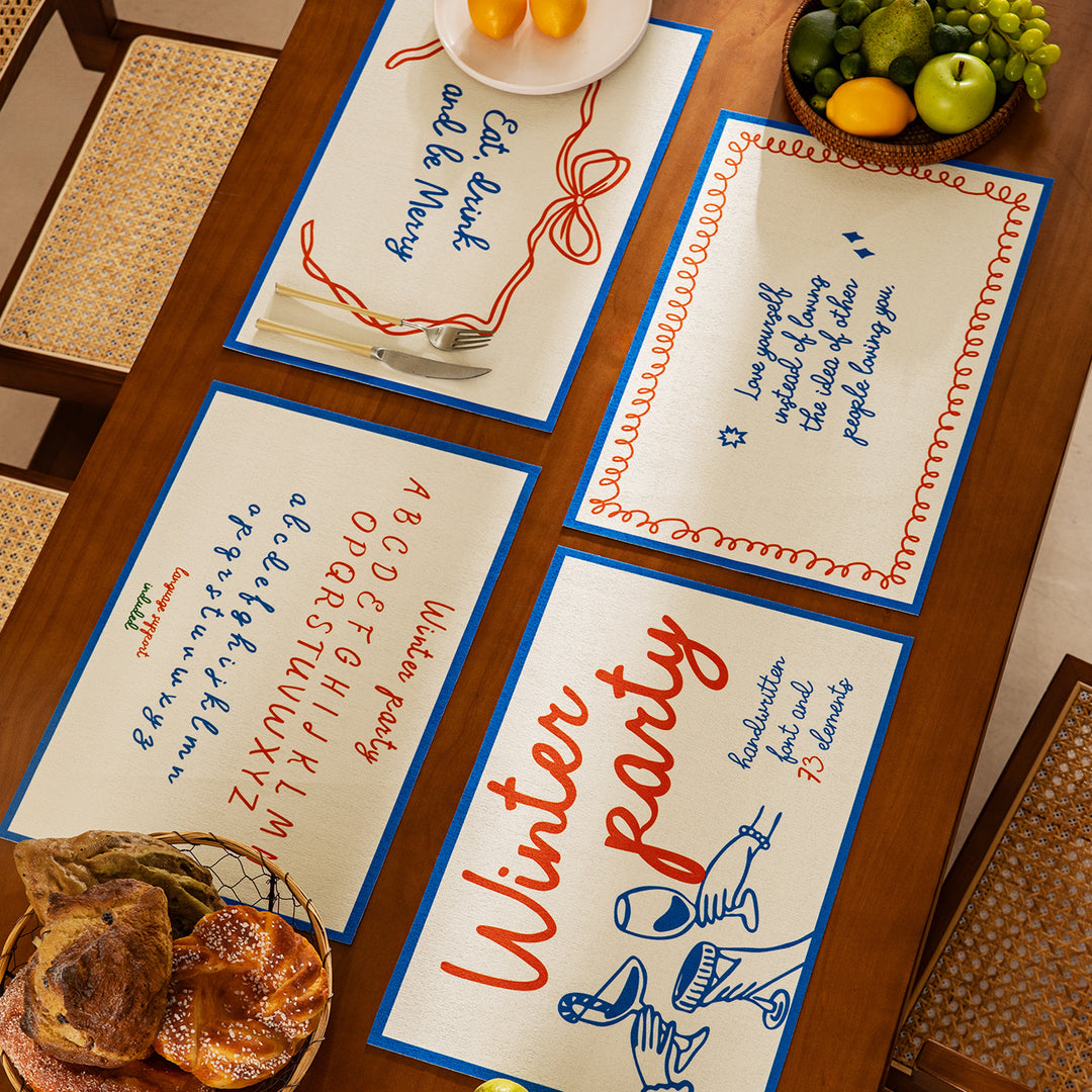Kinder-Lern-Tischset mit Alphabet-Aufdruck und abwischbarer Oberfläche Karnz