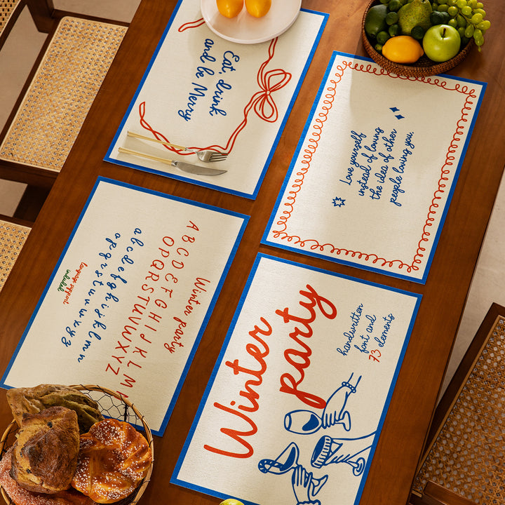 Kinder-Lern-Tischset mit Alphabet-Aufdruck und abwischbarer Oberfläche Karnz