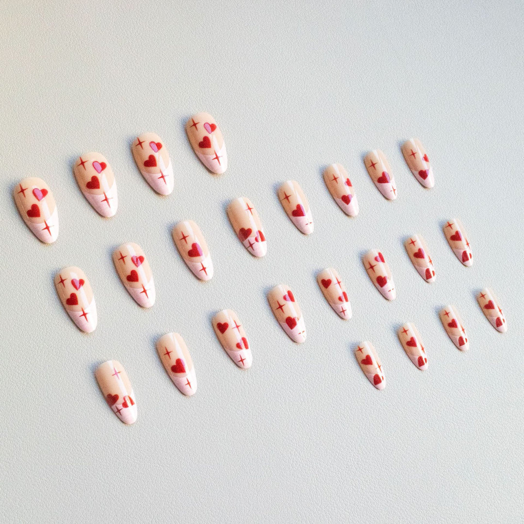 Herz-Motiv Acryl Nagelkunst Set