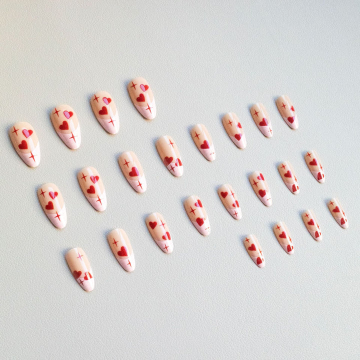 Herz-Motiv Acryl Nagelkunst Set